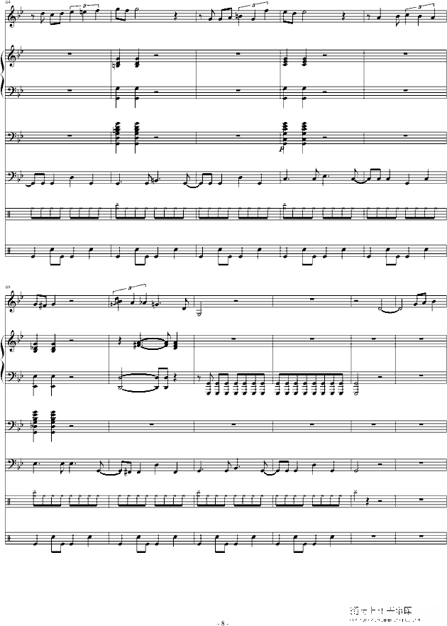 酒吧舞曲钢琴谱第8页