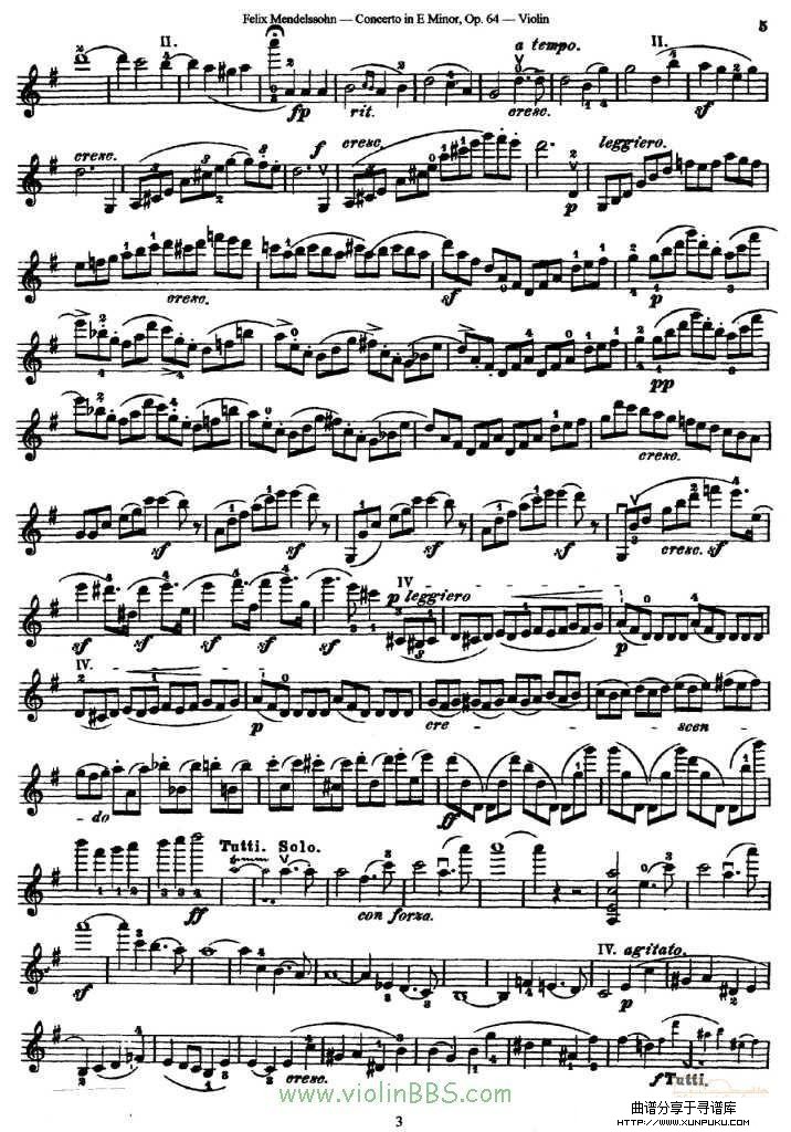 e小调协奏曲 Op.64小提琴谱第3页