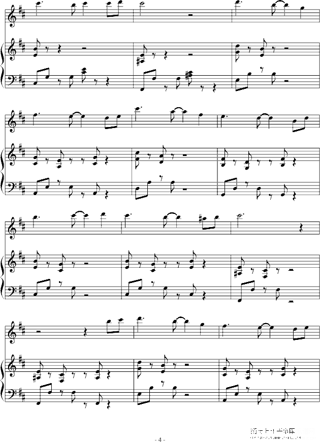 奈良桥（和风新专辑《花吹雪》收录歌曲）钢琴谱第4页