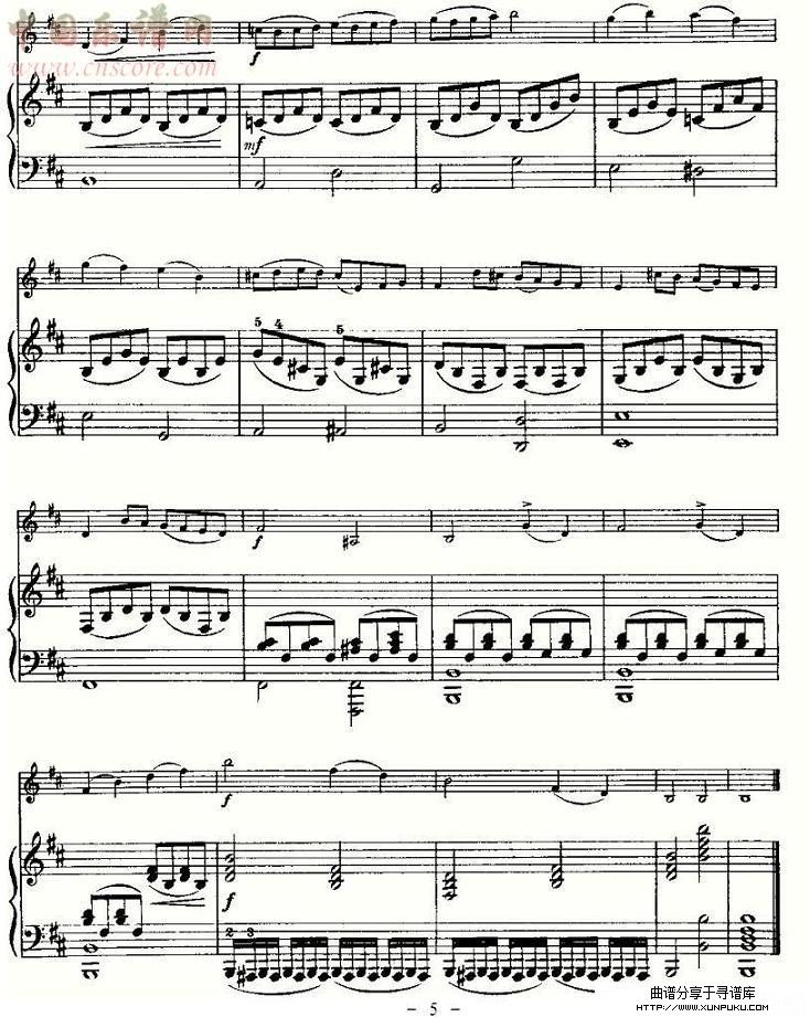 里丁格（oskar_rieding）b小调小提琴协奏曲(5)简谱