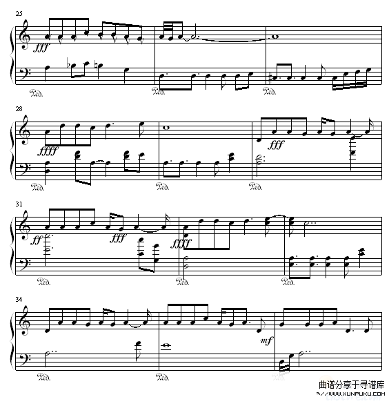 风之歌 - 猎人动画片尾曲-动漫影视钢琴谱第3页
