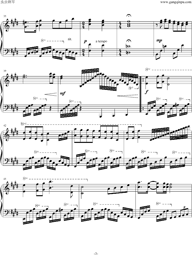 ff9钢琴原版melody of life（生命的弦律）钢琴谱第3页