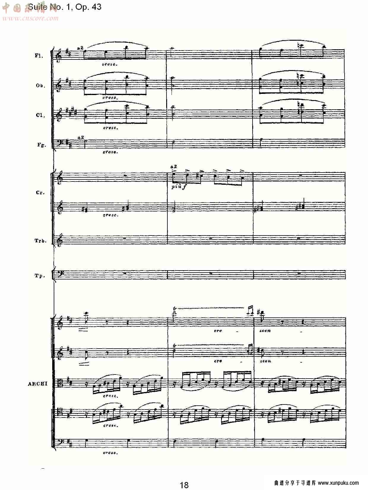 suite no.1, op.43   第一套曲,op.43第三乐章（四）总谱第3页