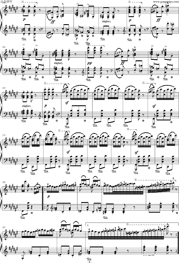 李斯特 《匈牙利狂想曲第8号》辉煌明亮的狂想曲钢琴谱第8页