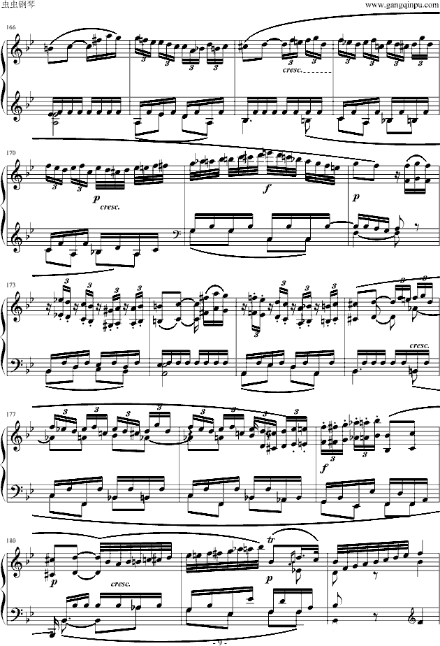 贝多芬降b大调奏鸣曲第四乐章钢琴谱(钢琴曲)钢琴谱第10页