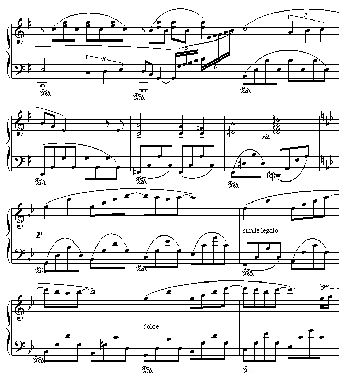 星空的旋律滴漏钢琴谱第8页