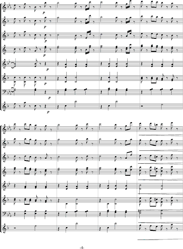 拉德斯基进行曲总谱钢琴谱第4页