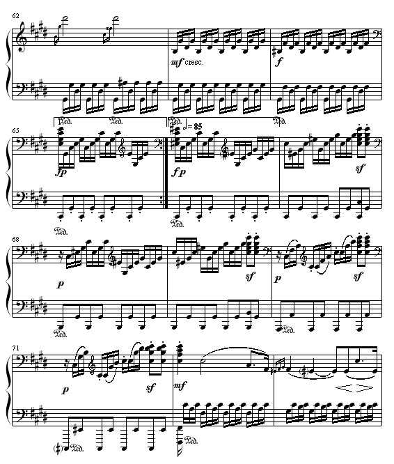 月光(第三乐章)钢琴谱(钢琴曲)钢琴谱第15页