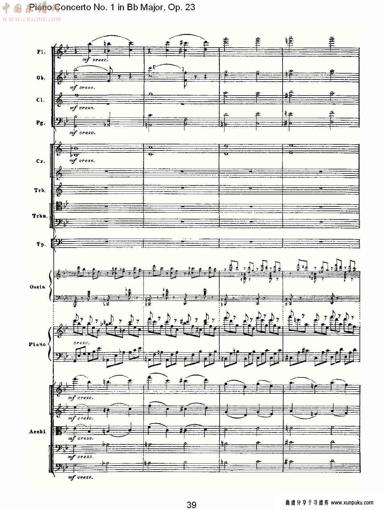 bb大调第一钢琴协奏曲,op.23第一乐章第二部（八）总谱第4页