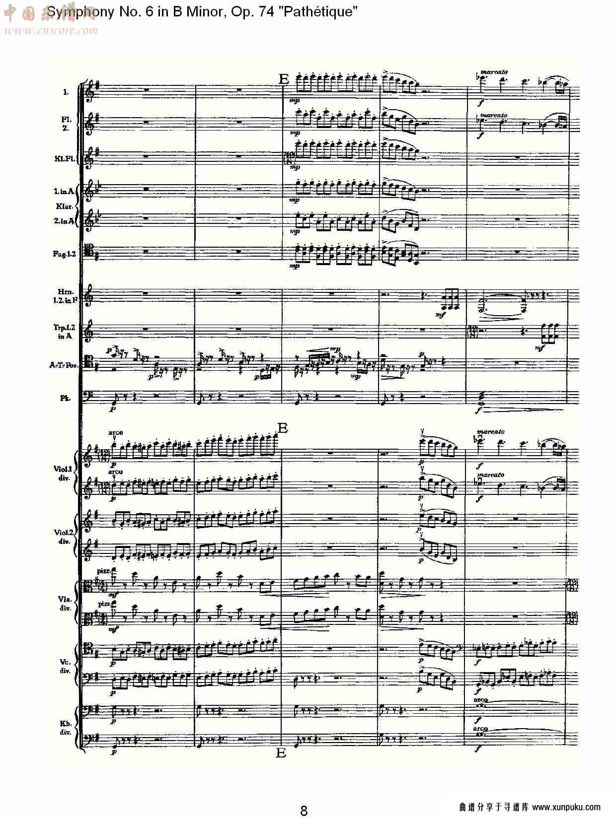 b小调第六交响曲,op.74pathétique第三乐章（二）总谱第3页