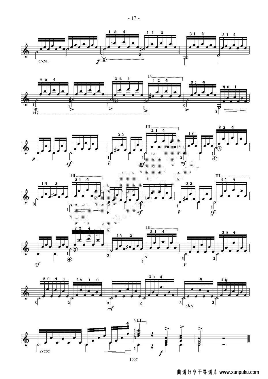 卡尔卡席25首练习曲之11——15吉他谱第7页