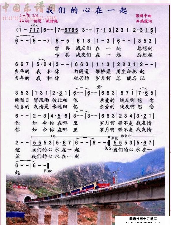 我们的心在下起简谱