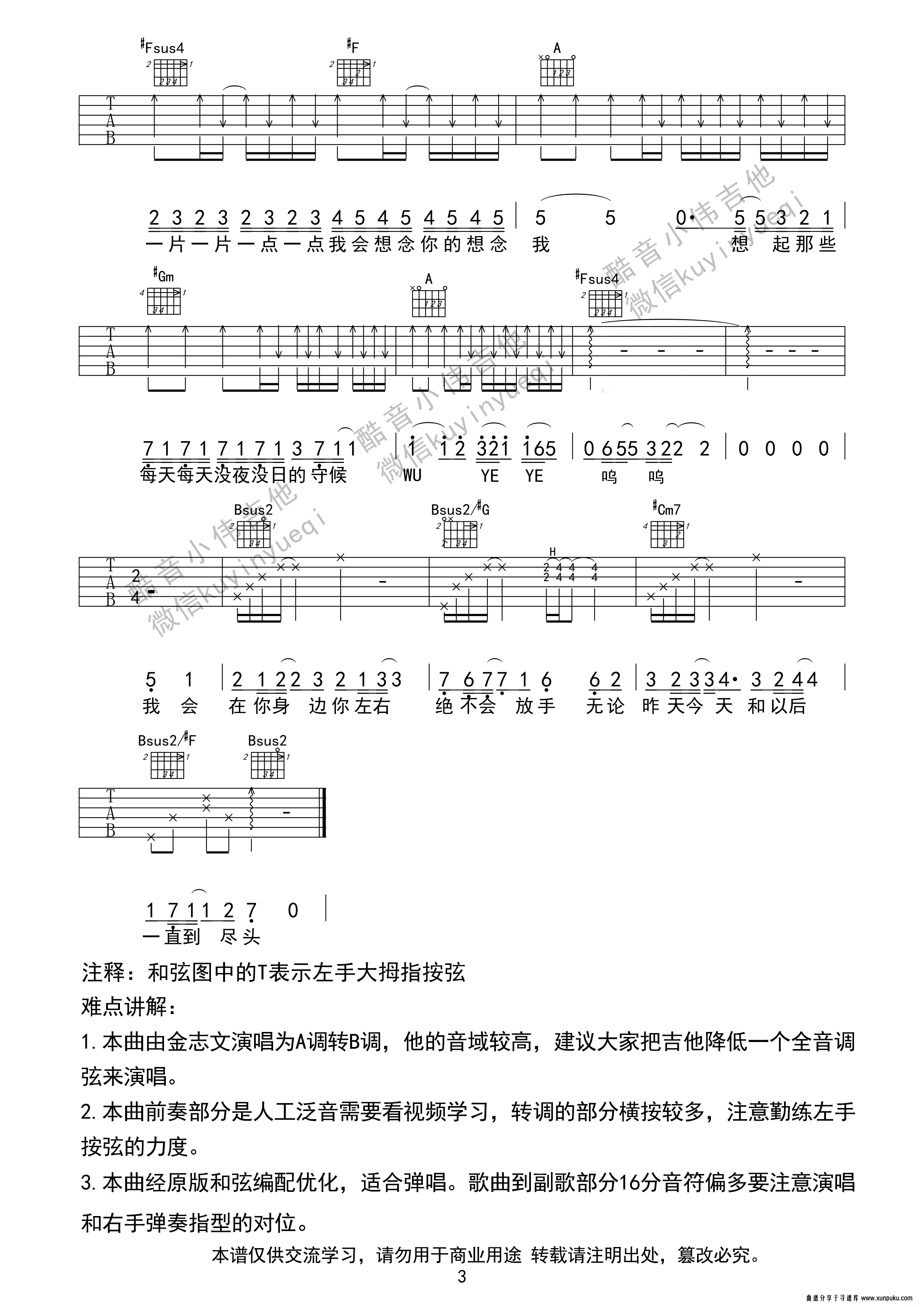 夏洛特烦恼-酷音小伟编谱吉他谱第3页