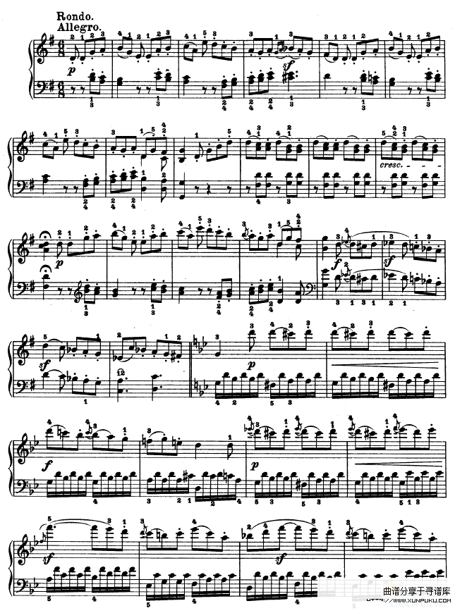 第十九钢琴奏鸣曲-（Op.49 No.1）-贝多芬钢琴谱第4页