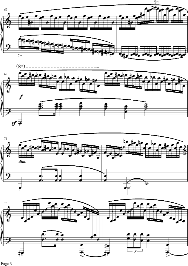 肖邦冬风练习曲钢琴谱(钢琴曲)钢琴谱第12页