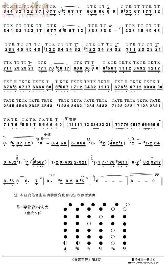 雪莲花开（葫芦丝独奏）其他曲谱第2页