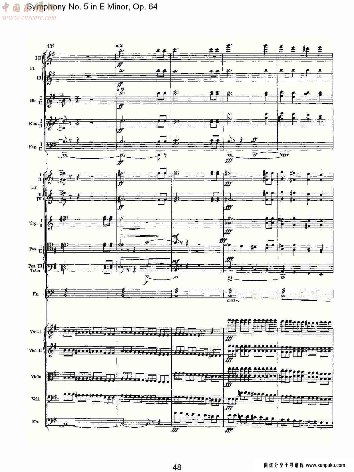 e小调第五交响曲,  op.64第四乐章（十）总谱第3页