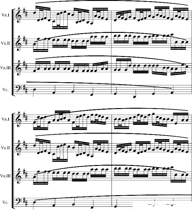 卡农交响曲(3小提琴+1大提琴)钢琴谱(钢琴曲)钢琴谱第11页