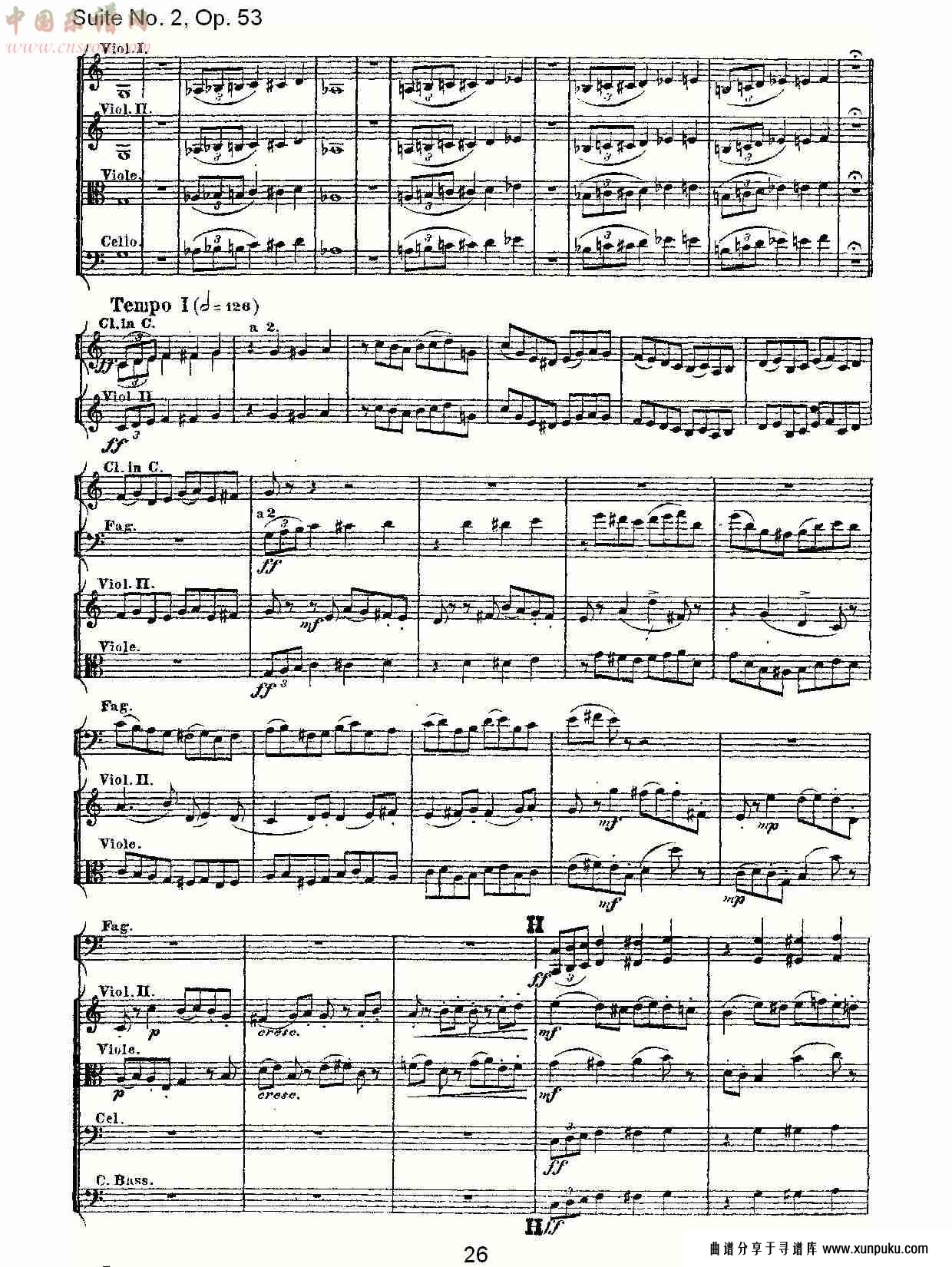 suite no. 2, op.53  第二套曲,op.53第一乐章（六）总谱第1页