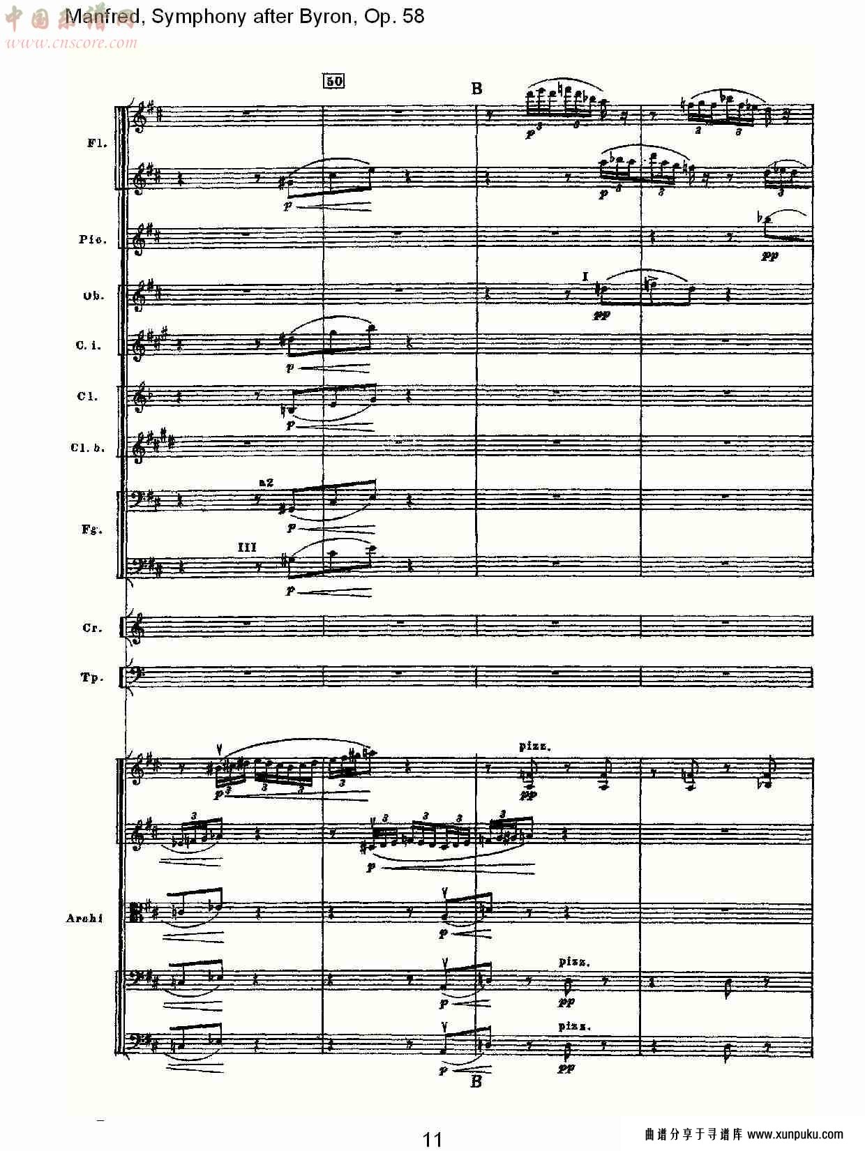 manfred, symphony after byron, op.58第二乐章（三）总谱第1页