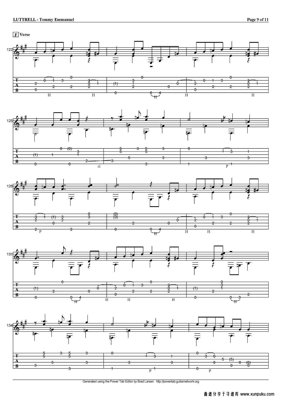 tommy emmanuel：luttrell（指弹吉他）吉他谱第9页