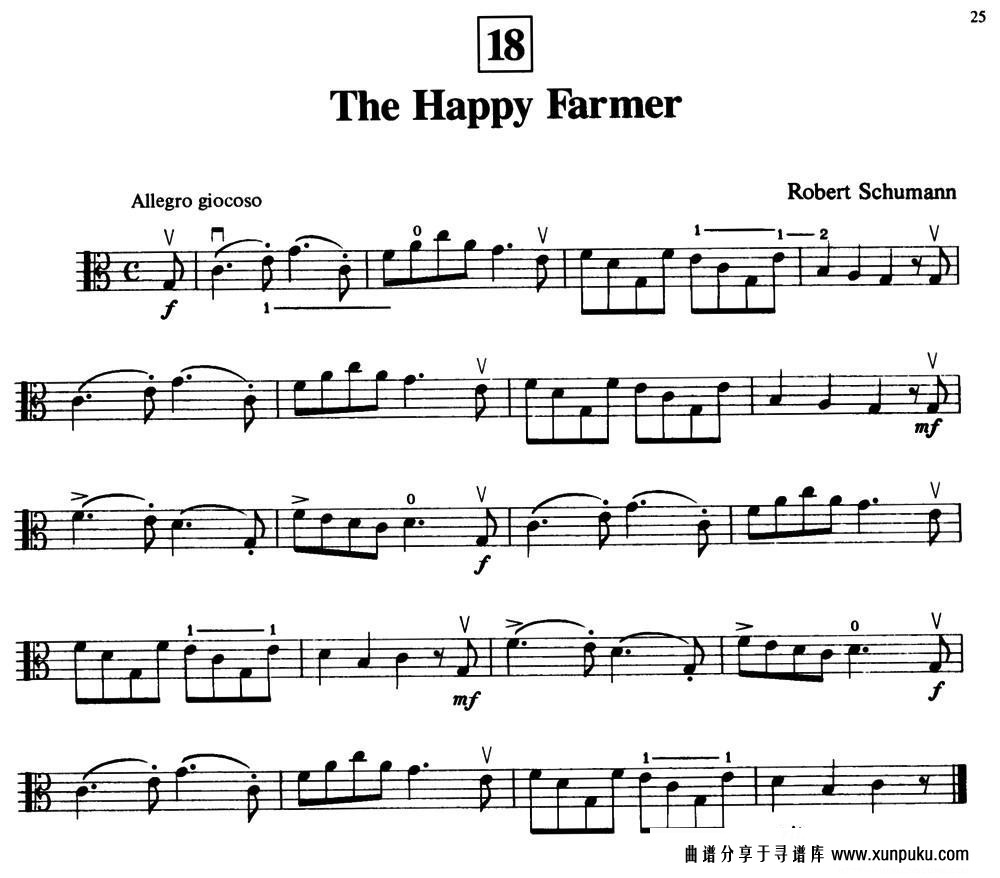 The Happy Farmer小提琴谱