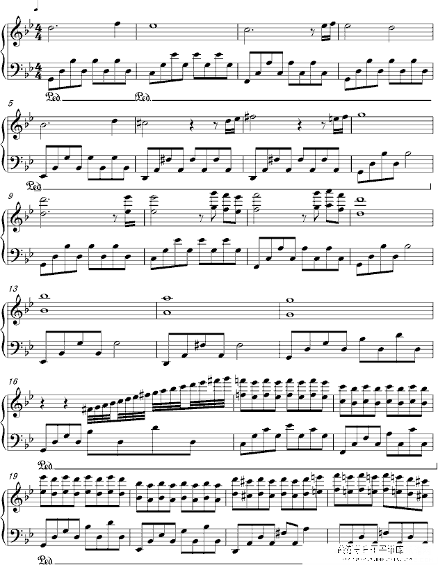 piano melody 2钢琴谱第1页