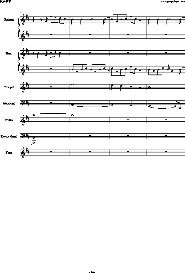 三国杀背景音乐钢琴谱第6页