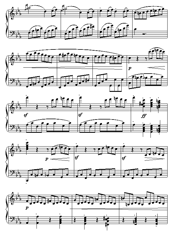 悲怆奏鸣曲第三乐章钢琴谱(钢琴曲)钢琴谱第10页