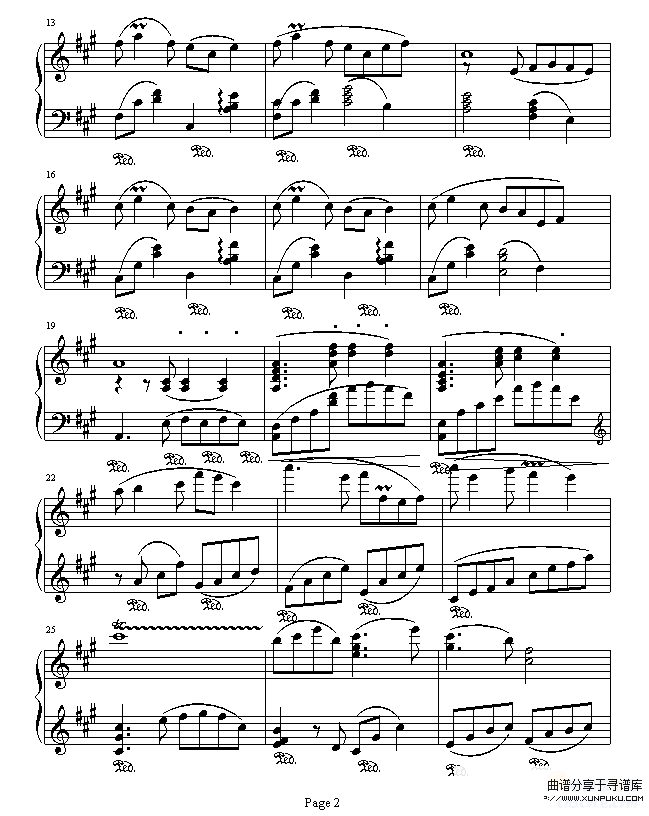 彩云追月-中国名曲钢琴谱第2页