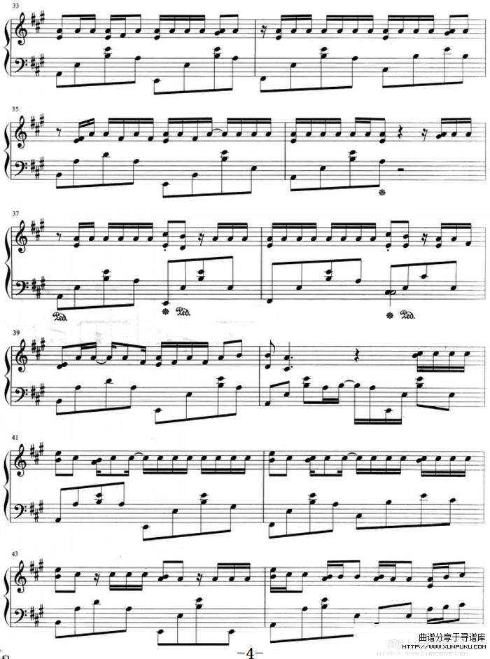 流行歌曲改编的钢琴曲：稻香钢琴谱第4页