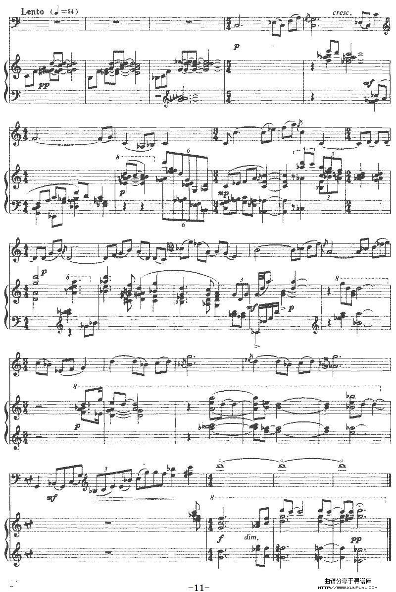 奏鸣曲第二乐章小提琴谱第11页