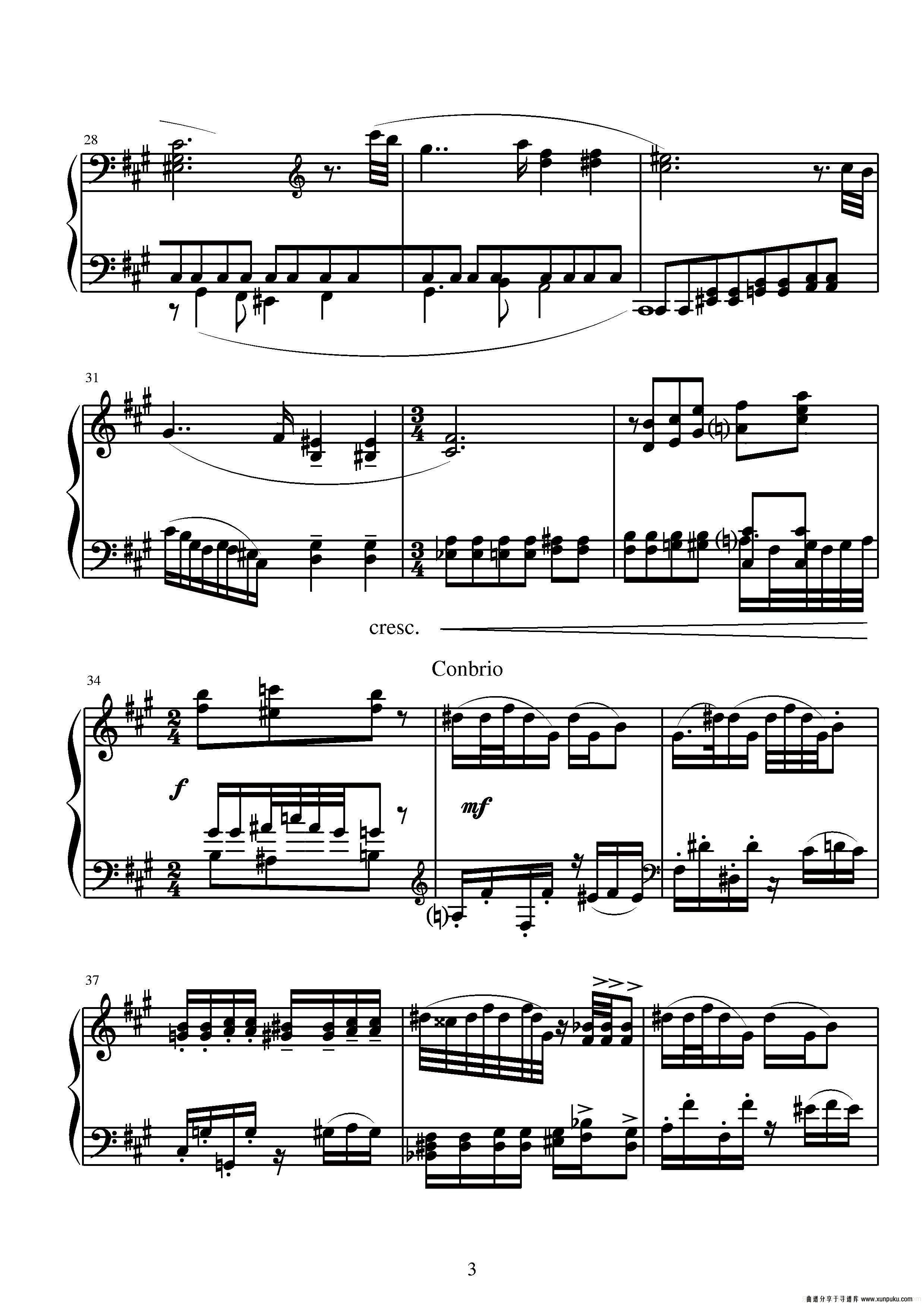 第六钢琴奏鸣曲（单乐章）钢琴谱第2页