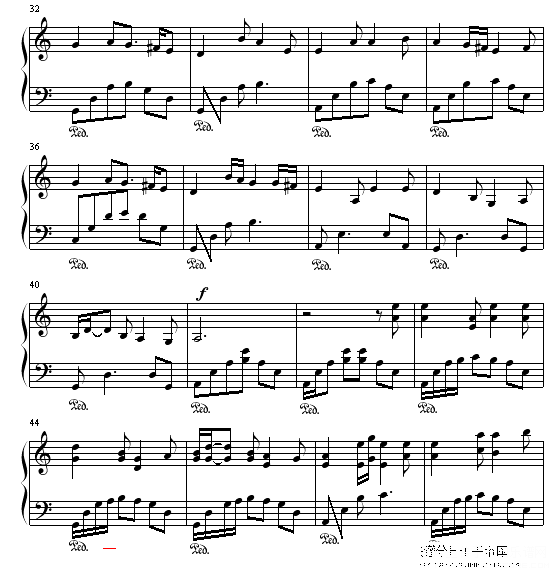 史班赛山(好听的轻音乐曲改编)钢琴谱第3页