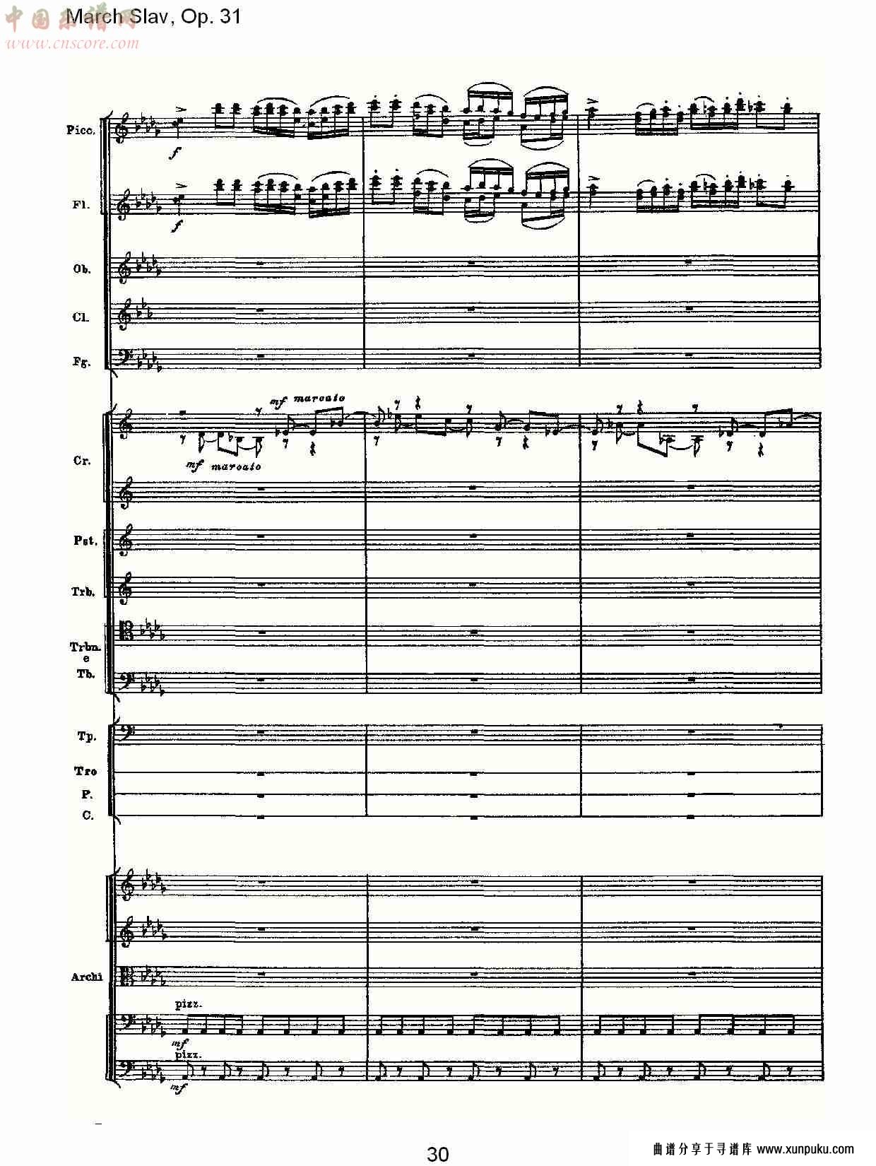 march slav, op.31   斯拉夫进行曲，op.31（六）总谱第5页