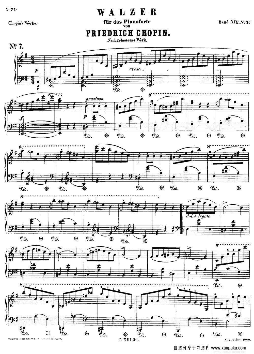 e小调圆舞曲（肖邦遗作）钢琴谱第1页