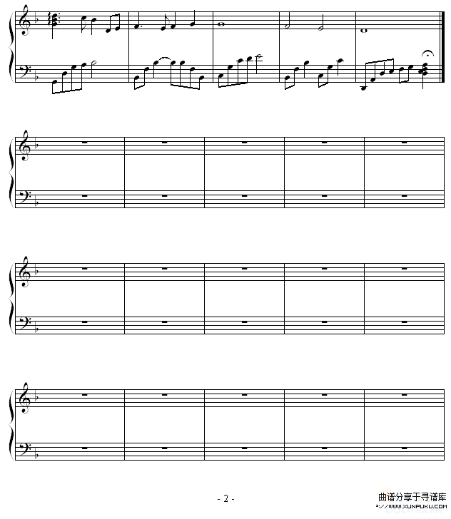 虞美人-∮亞→薩∮钢琴谱第2页