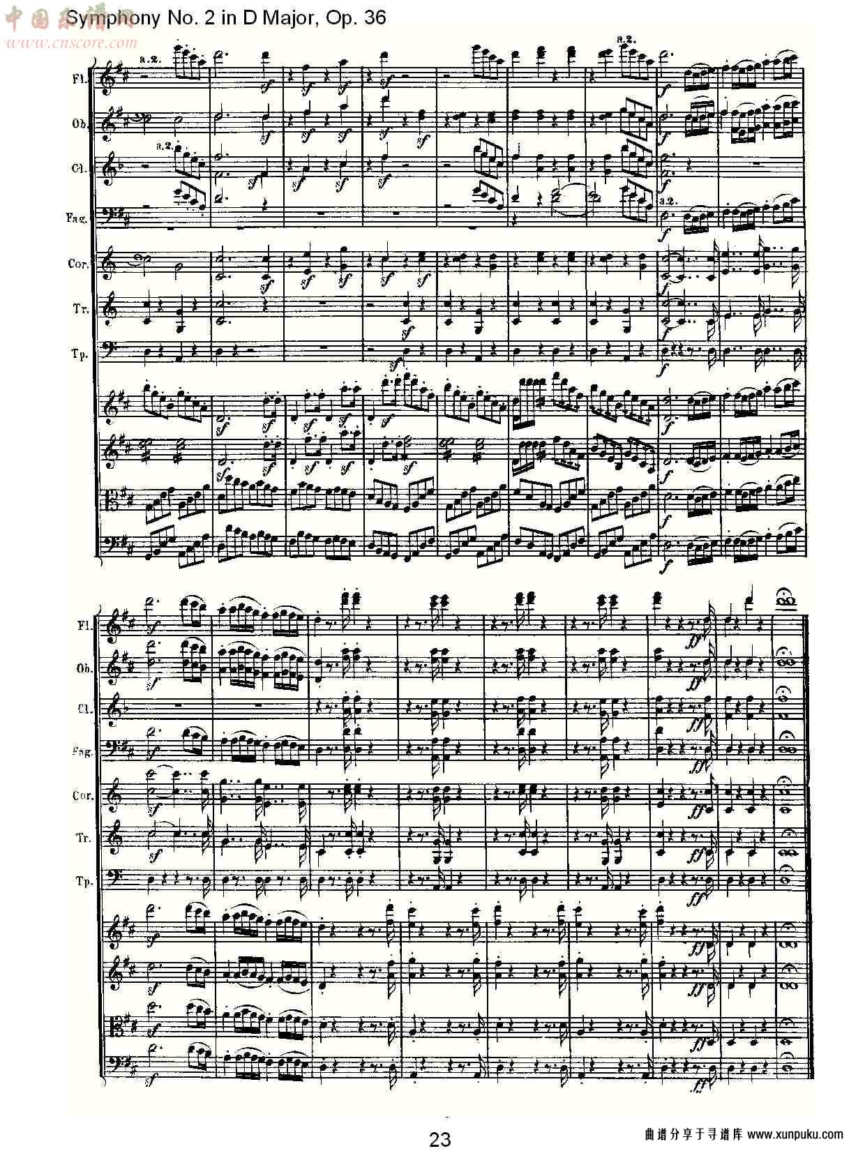 d大调第二交响曲 op. 36 第一乐章总谱第16页
