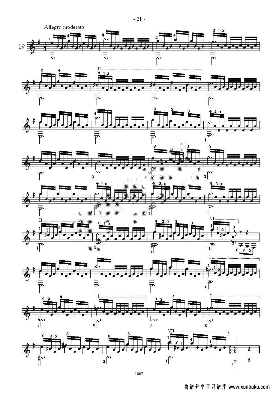 卡尔卡席25首练习曲之16——20吉他谱第5页