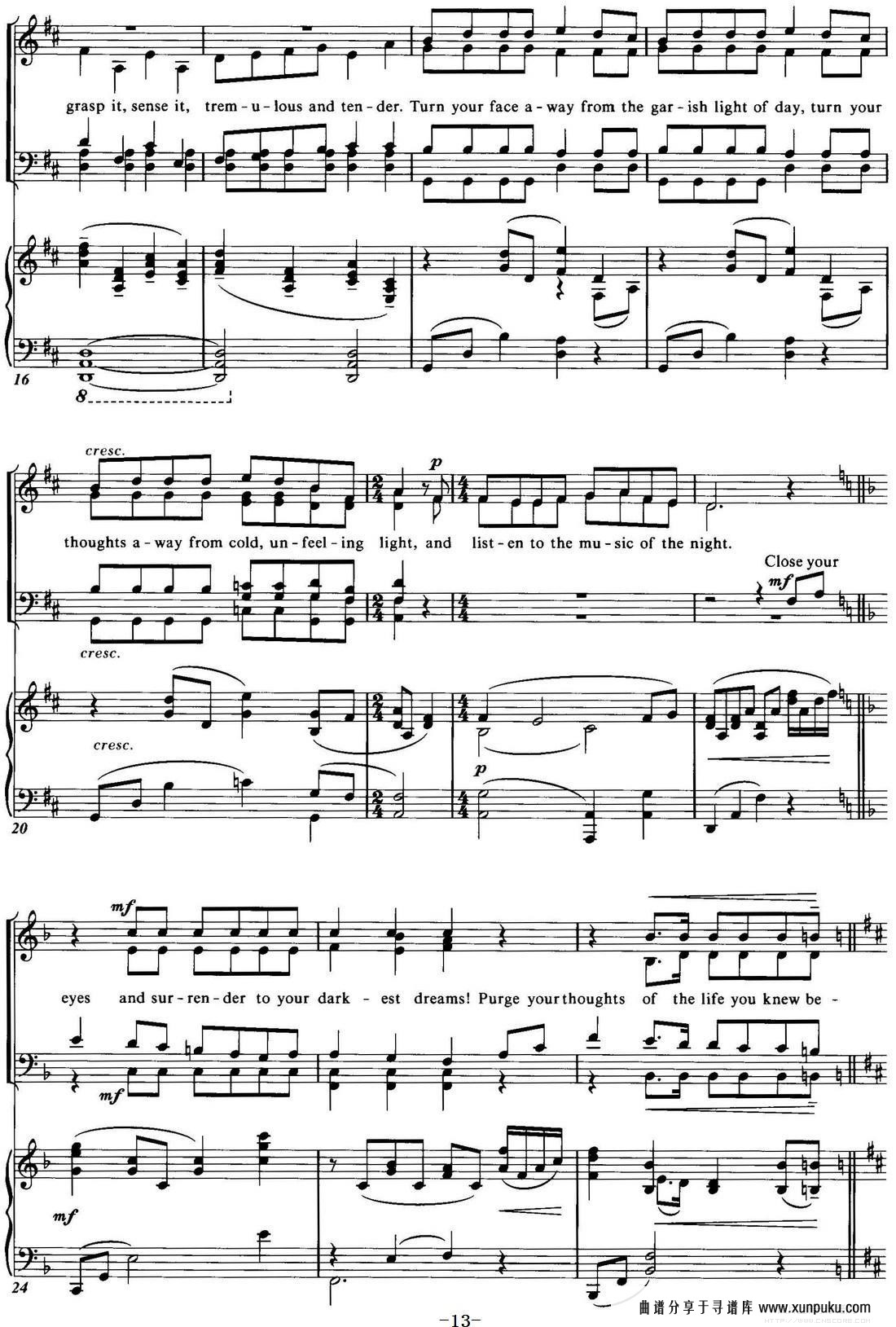 choral suite from the phantom of the opera（3 the m钢琴谱第2页