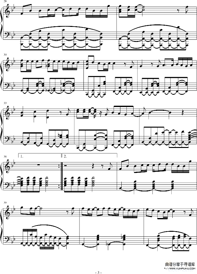 君がいない夏-名侦探柯南钢琴谱第3页