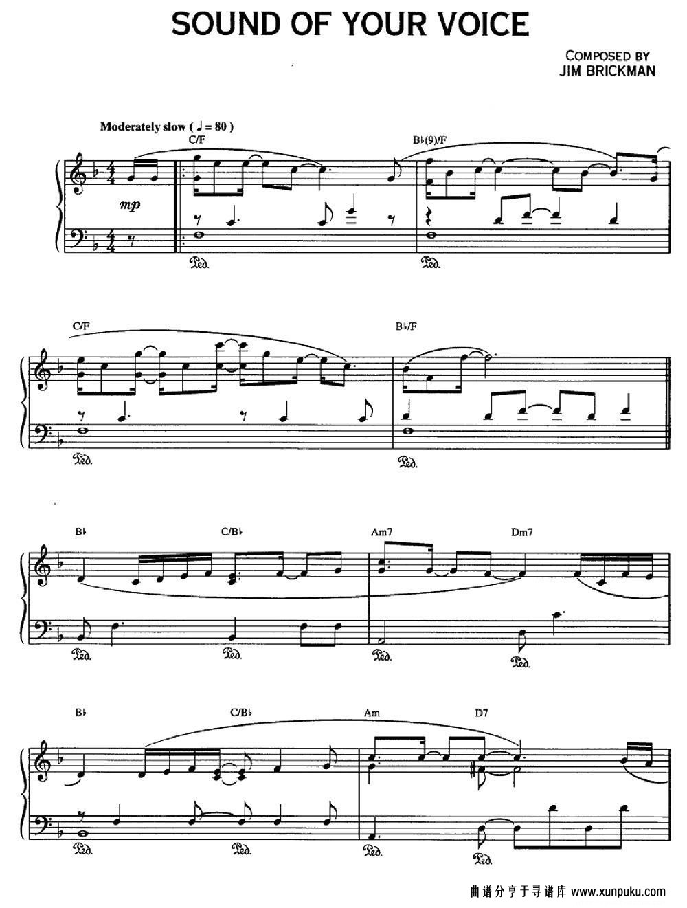 sound of ypur voice简谱第1页