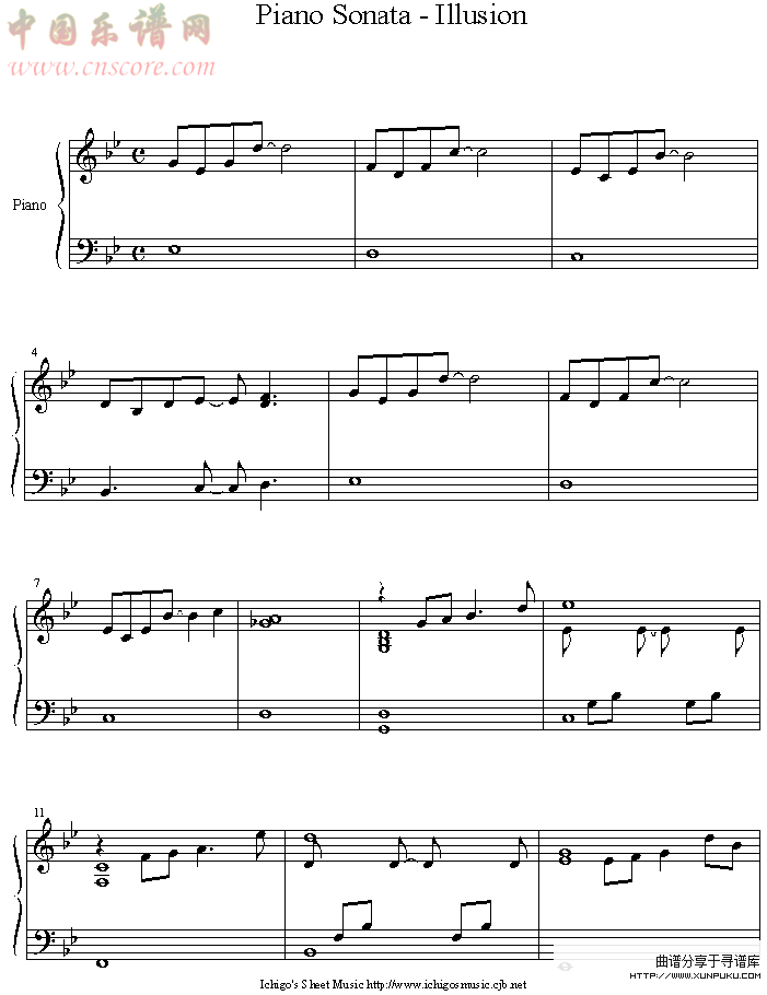 piano sonata - illusion钢琴谱第1页