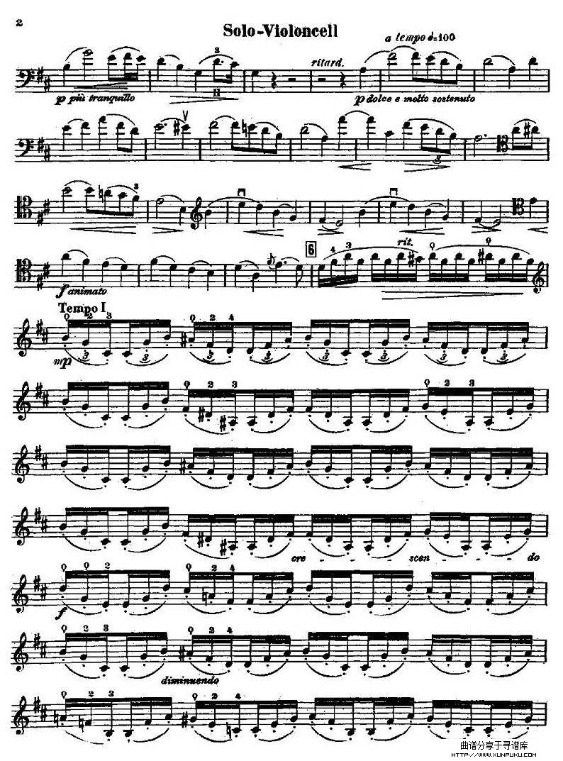 CELLO CONCERTO in B minor（大提琴）小提琴谱第2页