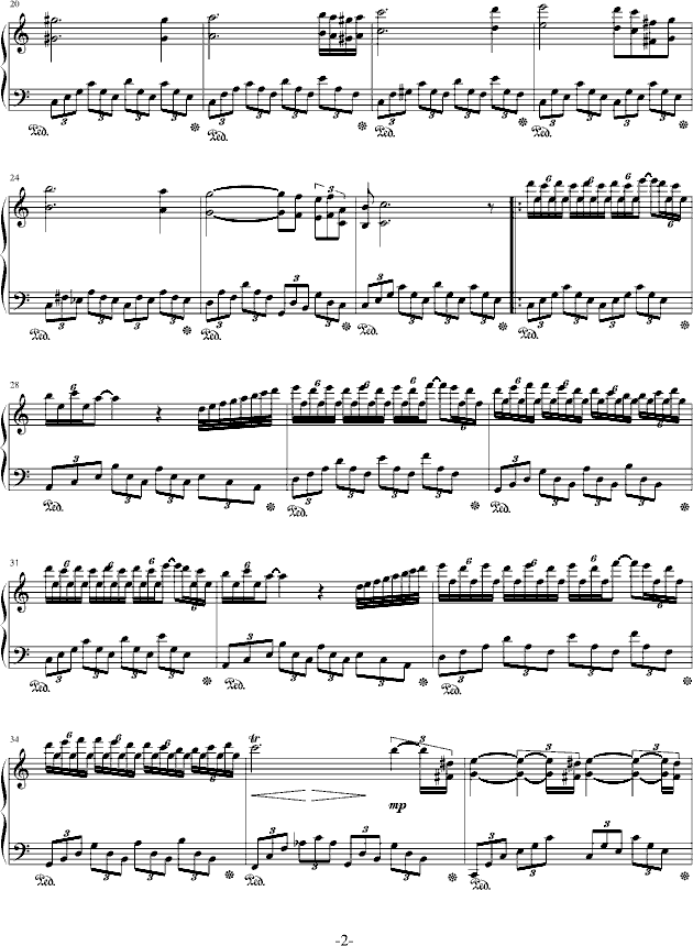 claudine克劳丁幻想曲(完美版)钢琴谱第2页