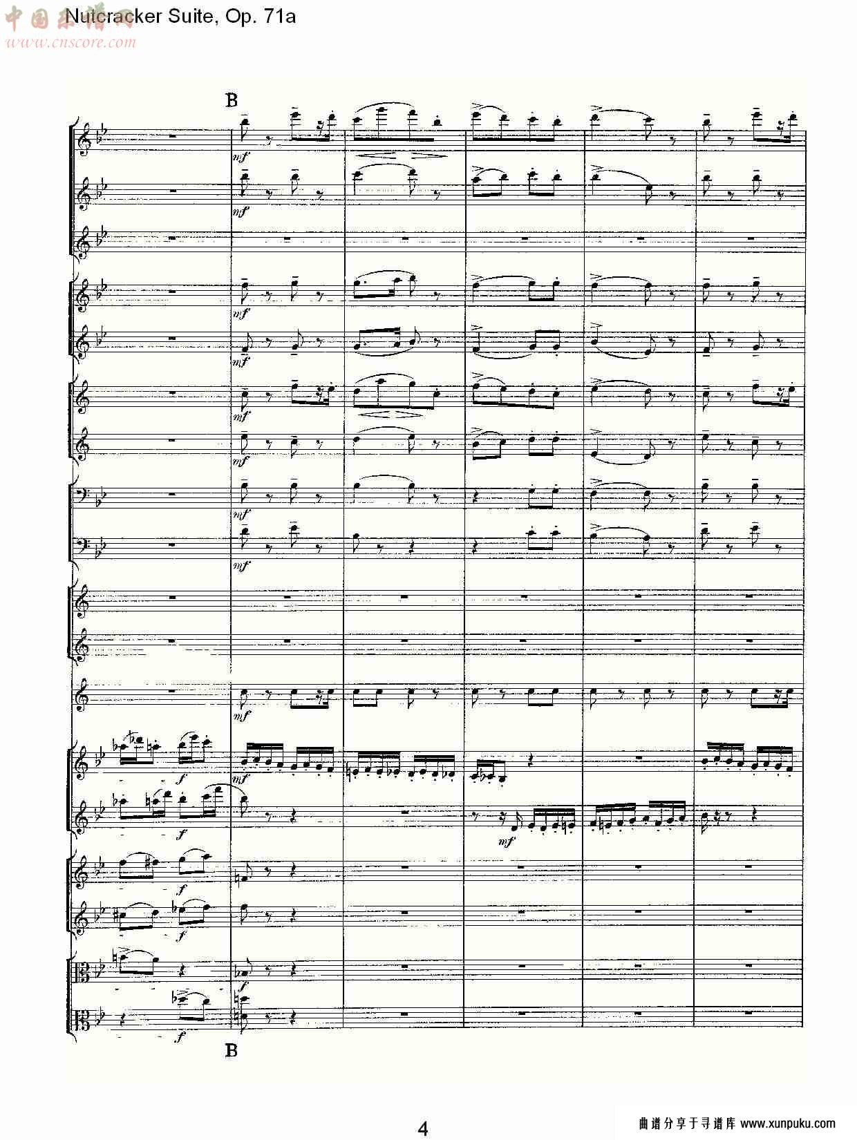 nutcracker suite, op.71a   胡桃铗套曲，op.71a第一乐章（一）总谱第4页