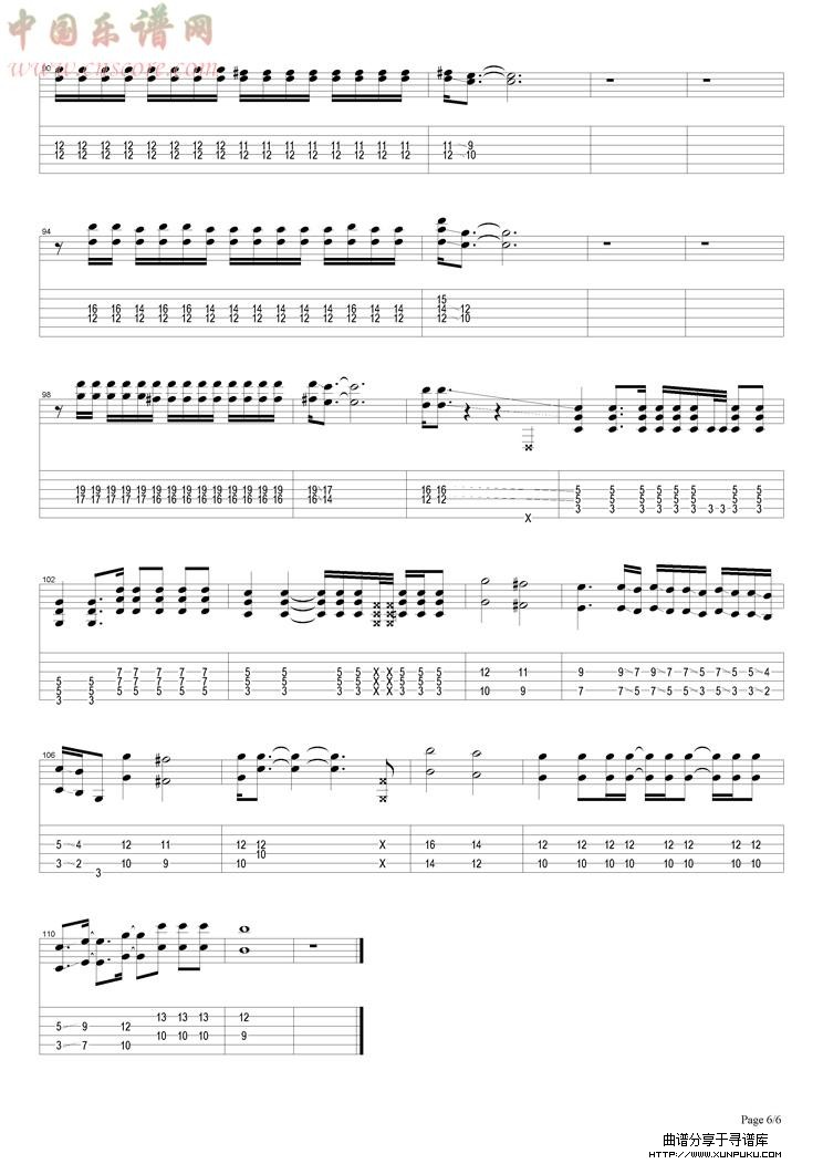 knocking on heavens door吉他谱第6页