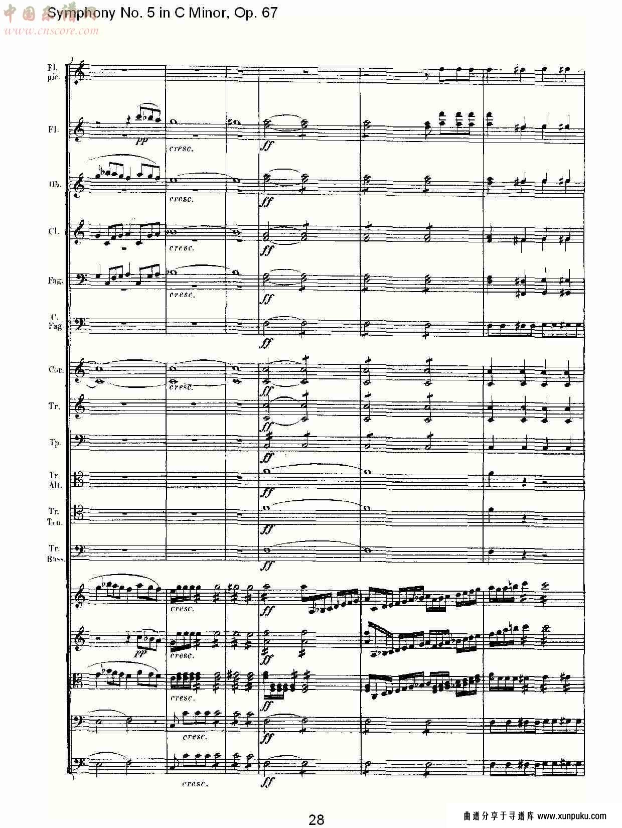 c大调第五交响曲 op.67 第四乐章总谱第21页
