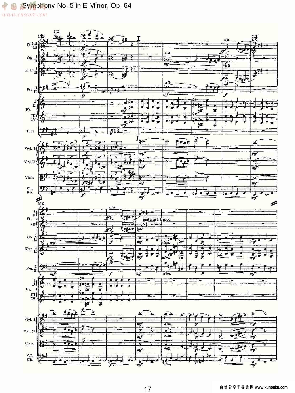 e小调第五交响曲,  op.64第四乐章（四）总谱第2页