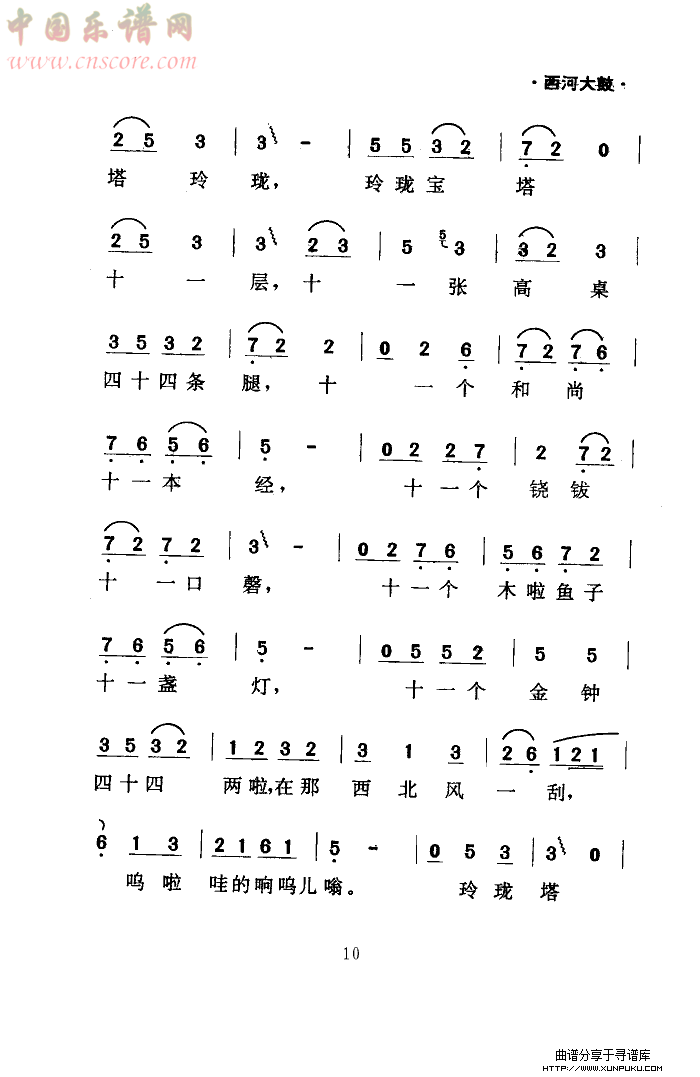 绕口令(西河大鼓)简谱第2页